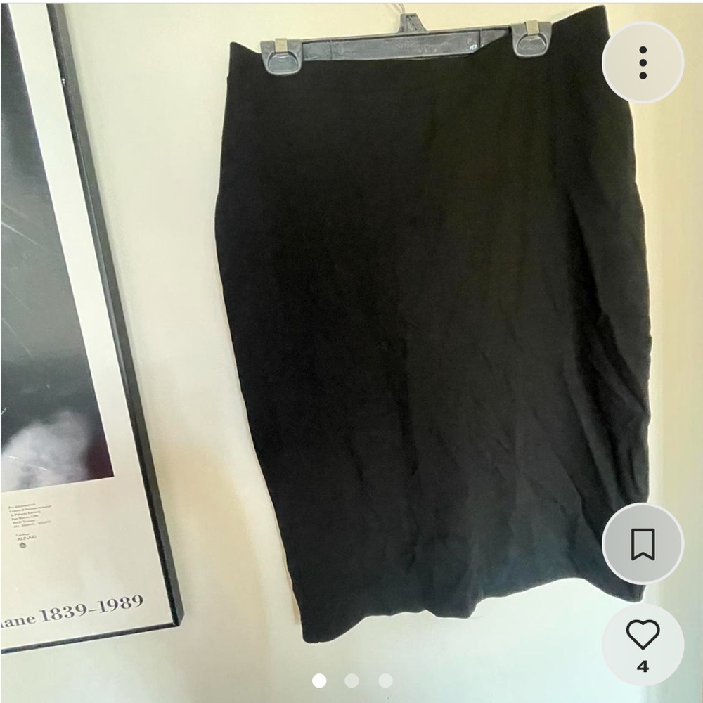 Black pencil skirt with back slit
